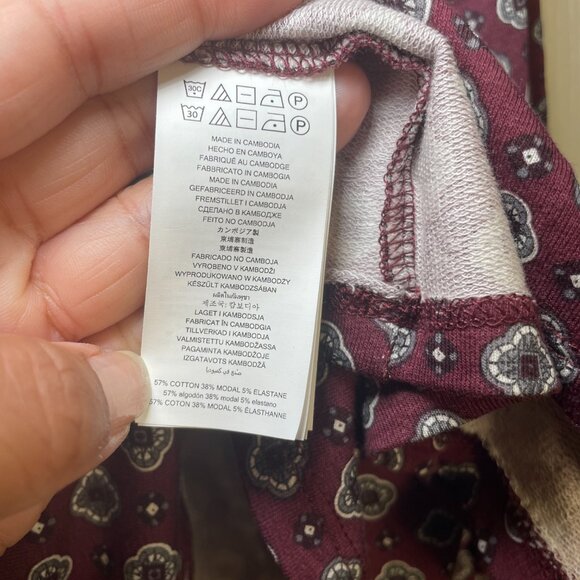 Michael by Michael Kors Burgundy Geometric Print V-Neck Long Sleeve Top sz 4X - Picture 6 of 10